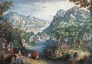 CONINXLOO, Gillis van Mountain Landscape with River Valley and the Prophet Hosea dsg china oil painting artist